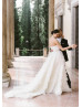 Strapless Ivory Pleated Tulle Ruffled Stunning Wedding Dress